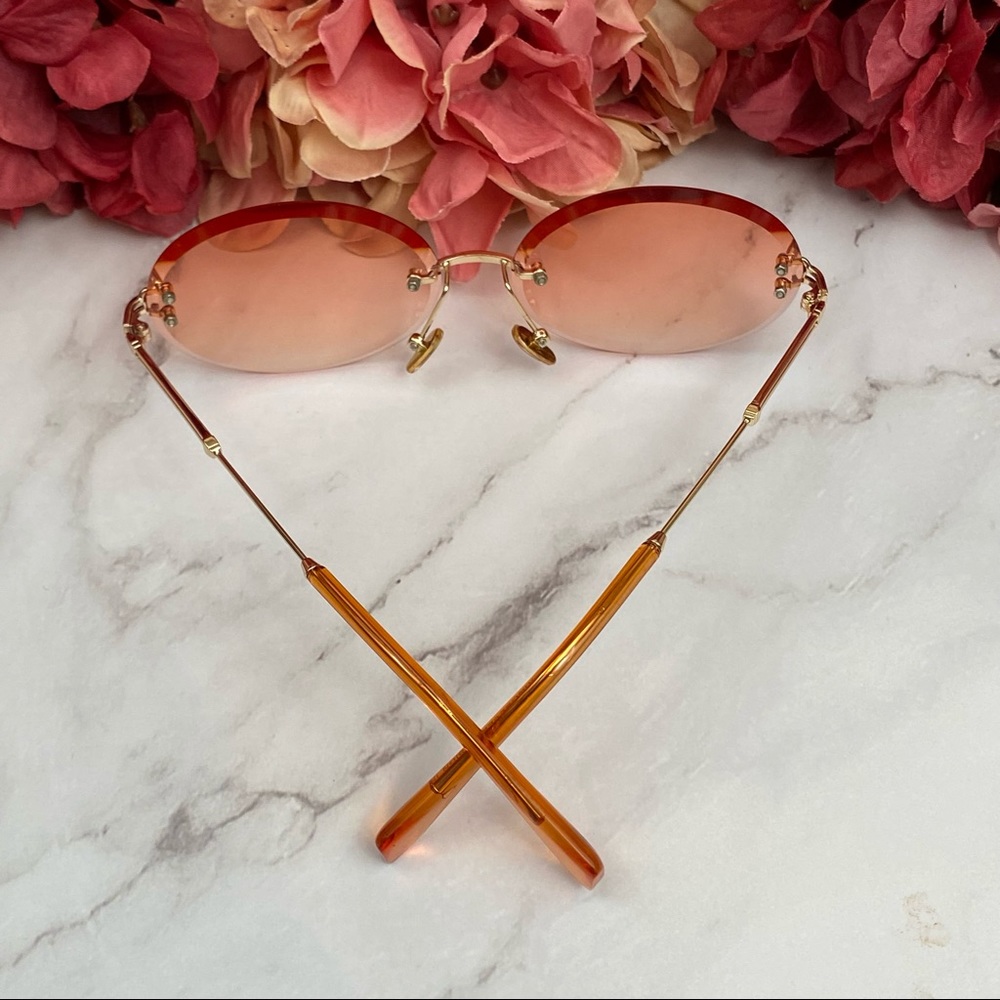 KINGSEVEN Retro Orange Rimless Gradient Sunglasses - Picture 13 of 16